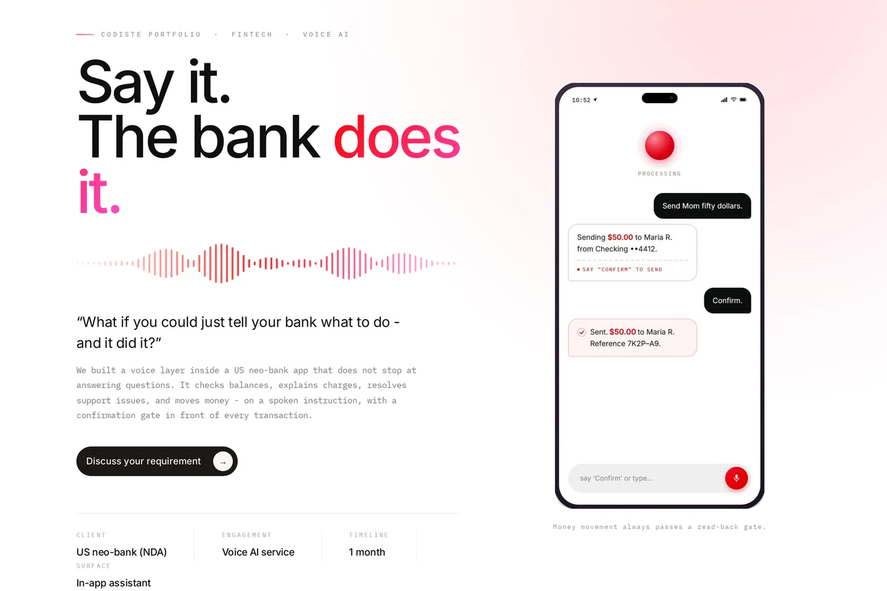 Neo-Bank Voice AI illustration