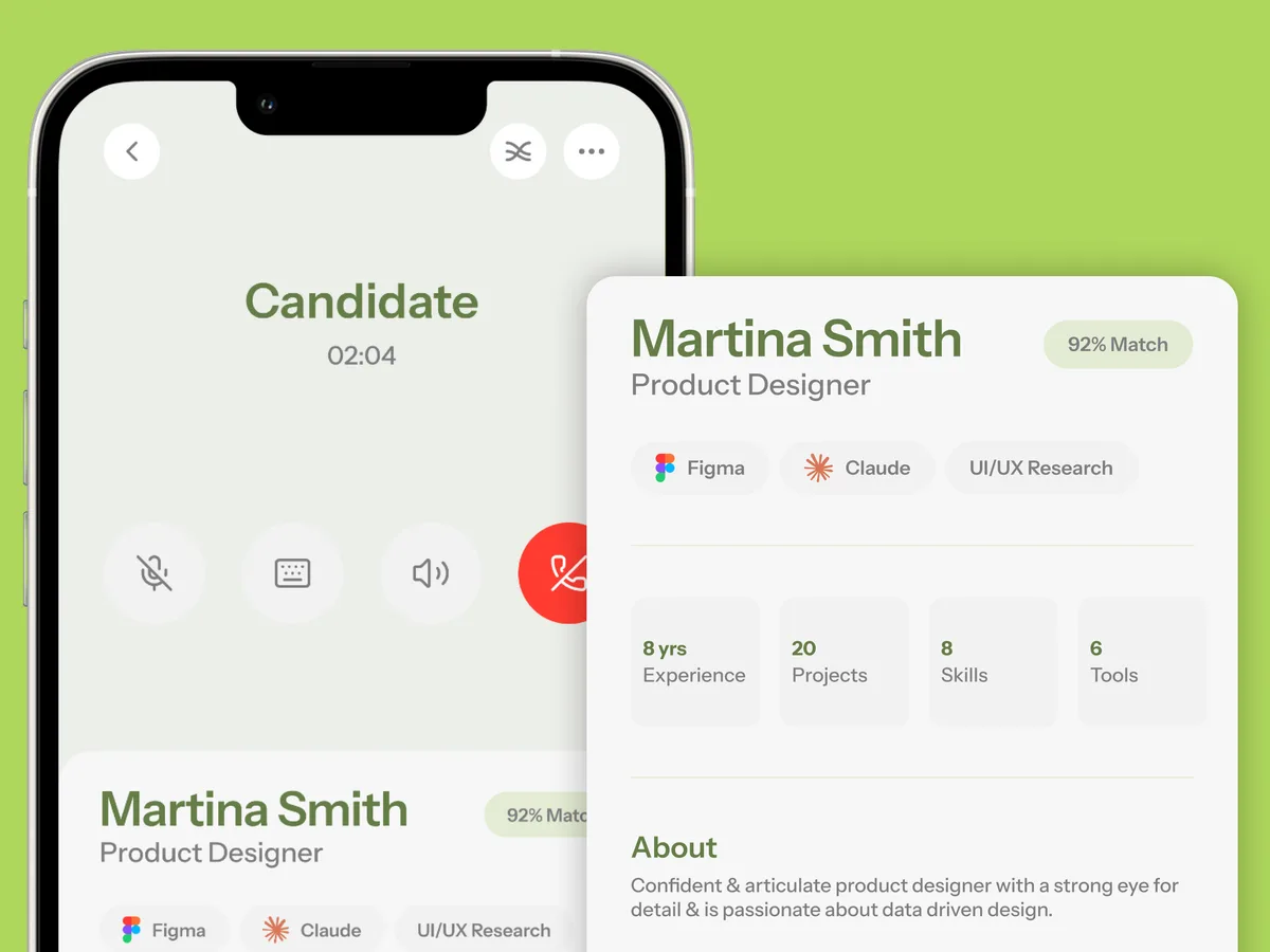 The live screening call and the candidate record it is writing
