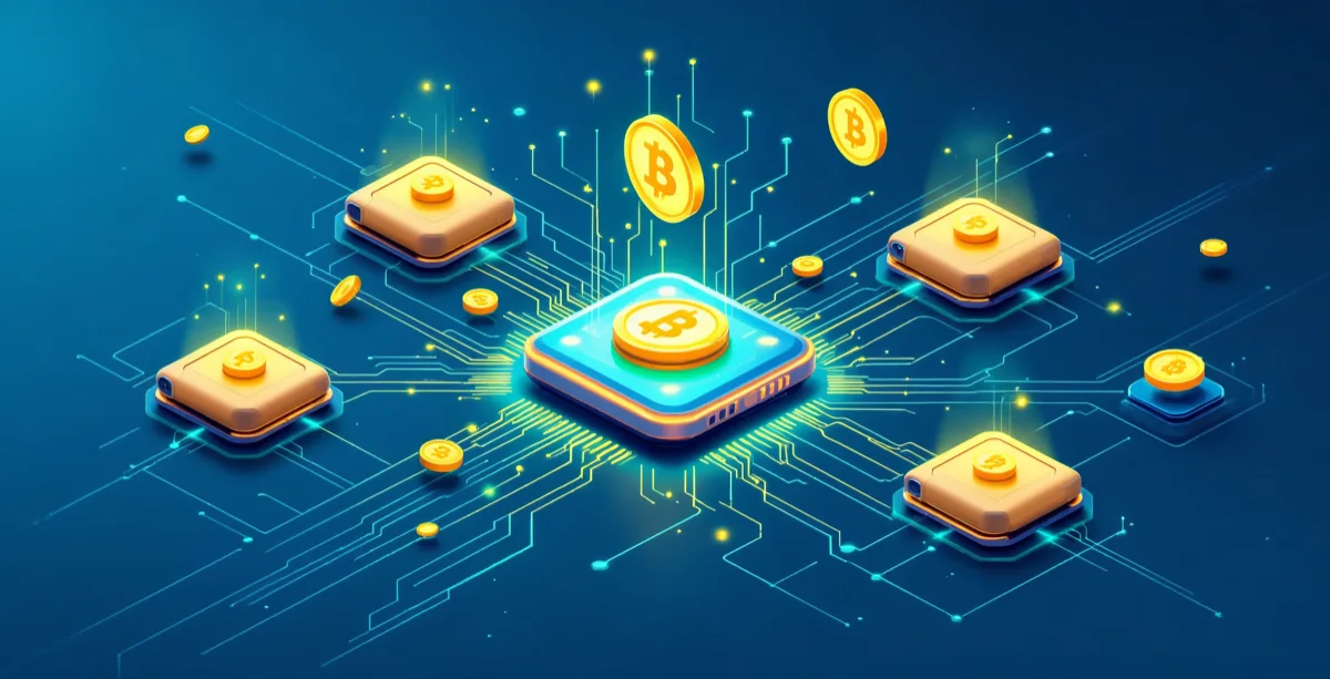 Multiple crypto wallets connected to a central hub