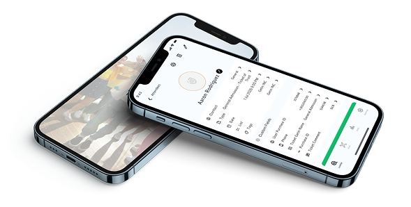EntryPass Manager running on two iPhones