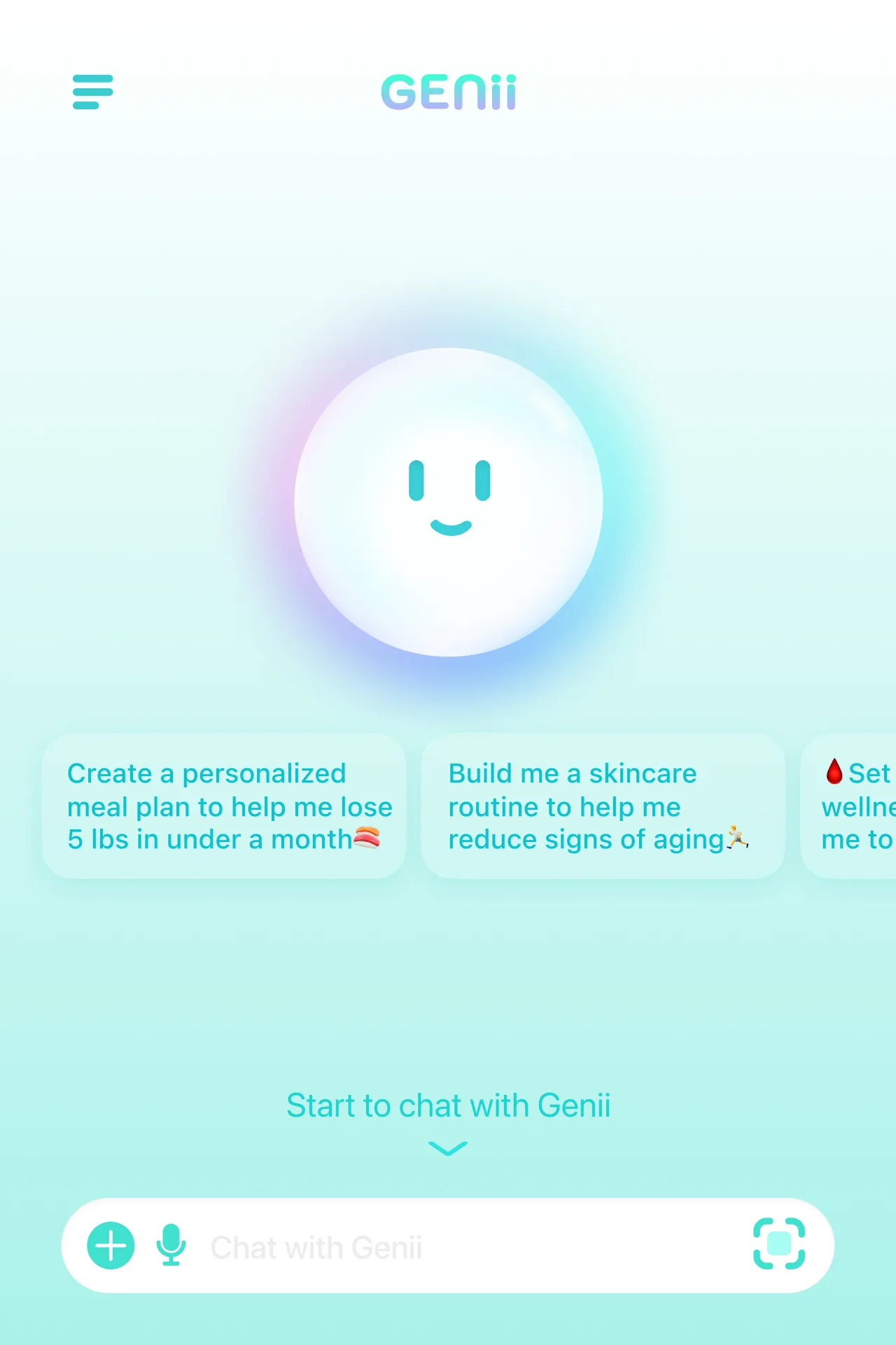 Genii chat screen answering a personal health question