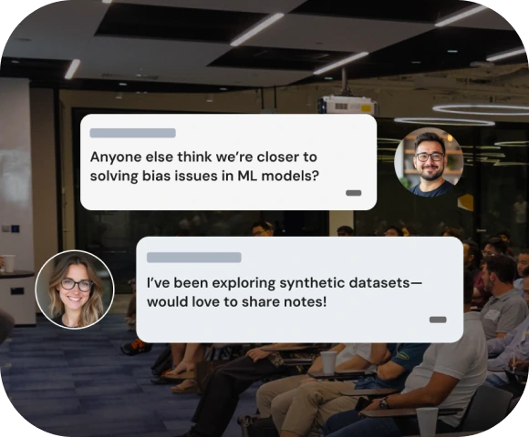 Members sharing notes at a Key.ai community event