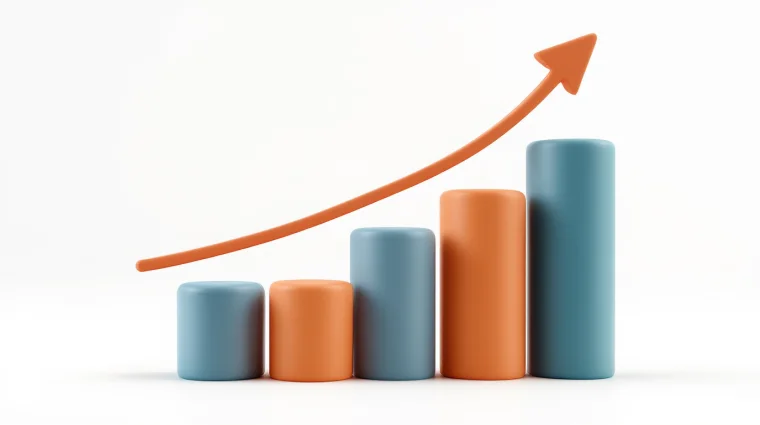 Rising bar chart tracking listener insights
